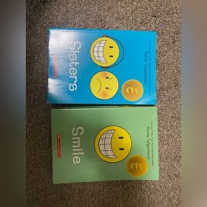 Sisters and smile books by Raina Telgemeier. 2 for $12